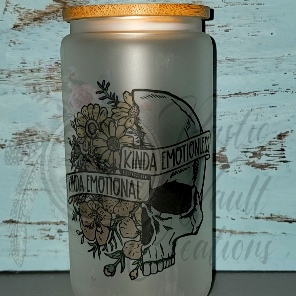 🆕 16 oz FROSTED GLASS TUMBLER
